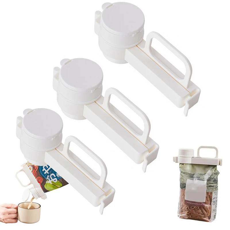 

Snack Sealing Clip Fresh Keeping Sealer Clamp Plastic Food Saver Travel Kitchen Gadgets Seal Pour Food Storage Bag Cap Clip