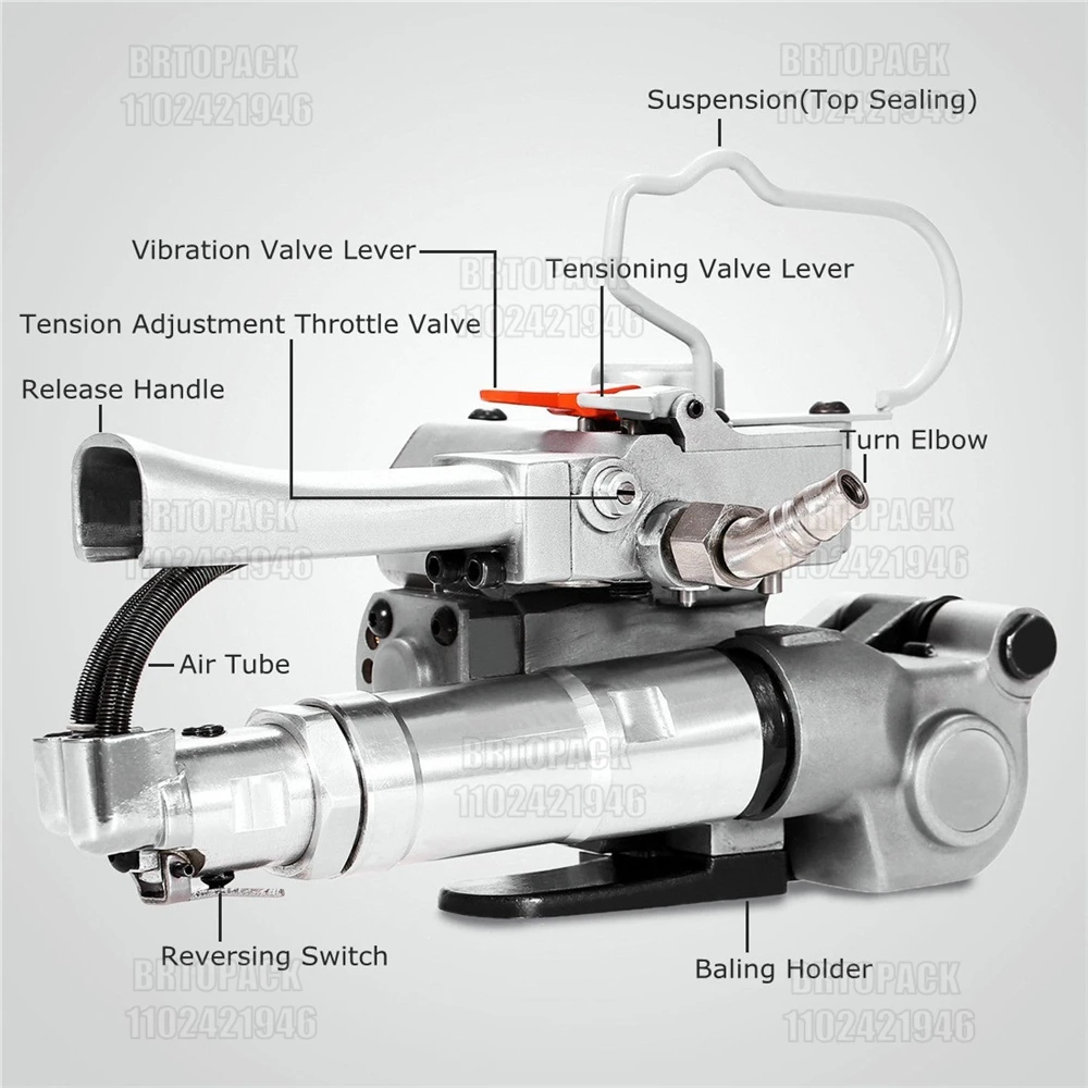 AQD19 Pneumatic Strapping Machine Polyester Welding Hand Strapping Tool Packing Banding Machines For 13-19mm PP PET Plastic Ban