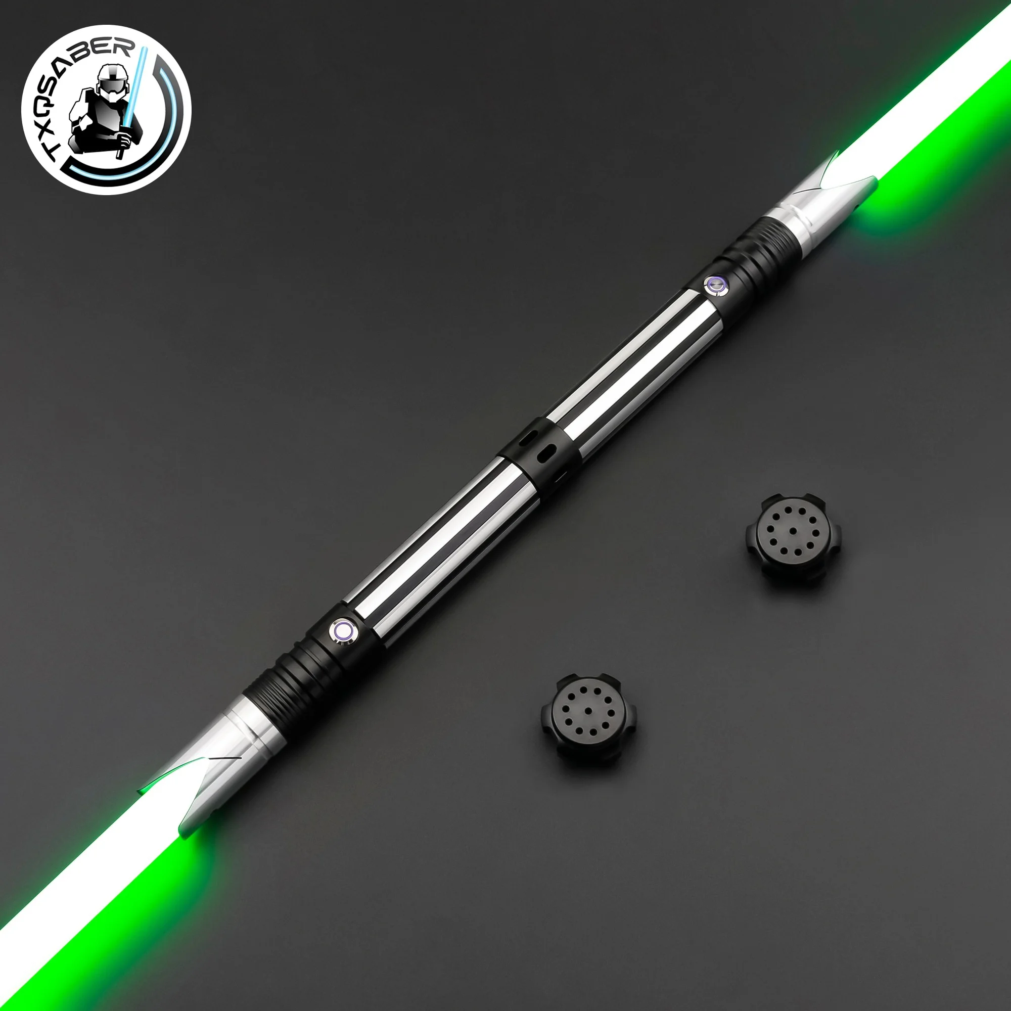 Double Swords 2PCS 156CM Child Lightsaber Metal Hilt Heaving Dueling 12Color RGB Force Impact 4Sound Blaster Saber Children GIFT