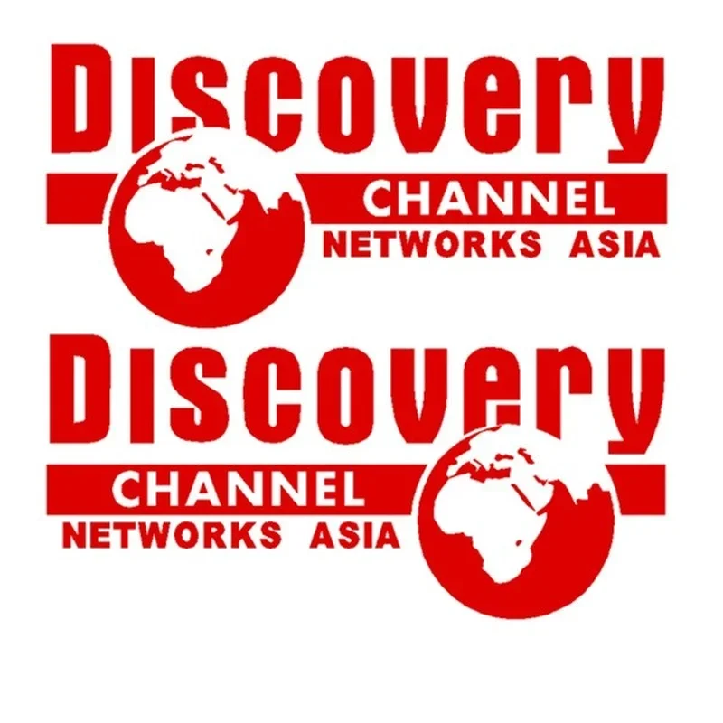 Car Stickers 2PCS Discovery Channel Networks Asia Decorative Accessories Creative Sunscreen Waterproof PVC.50CM*23CM