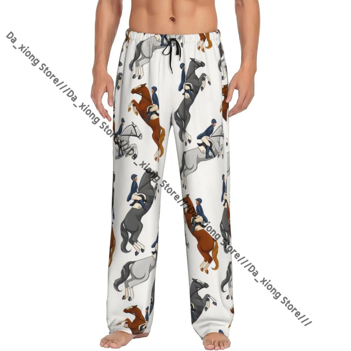 

Мужские пижамные брюки с принтом «Конные прогулки», домашние штаны, брюки для сна
