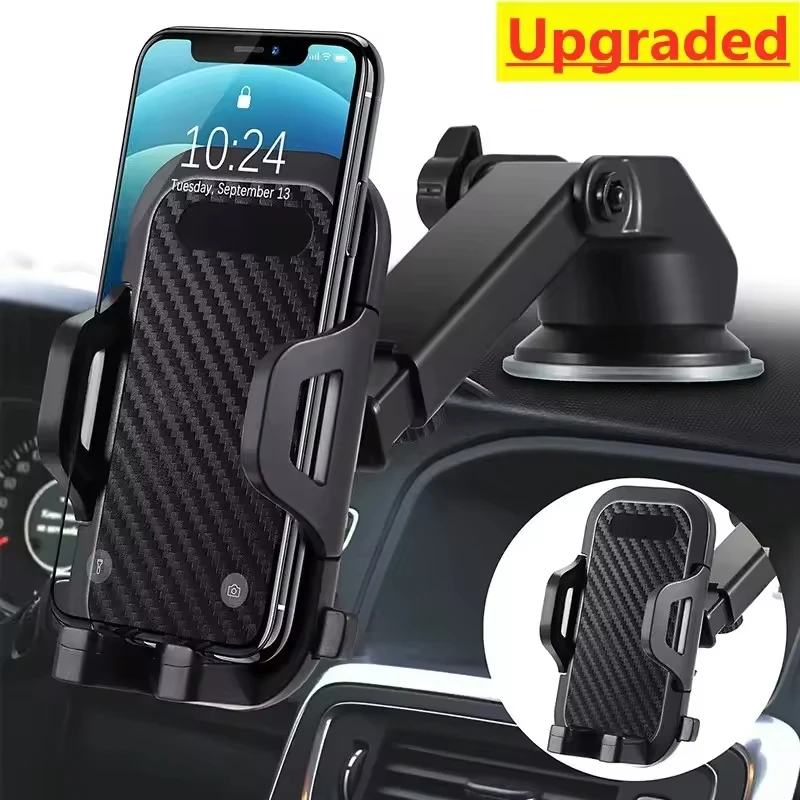 شفط كأس حامل هاتف السيارة 360 °   دعامة تثبيت عالمية للوحة القيادة على الزجاج الأمامي لهاتف iPhone Samsung Xiaomi Huawei
