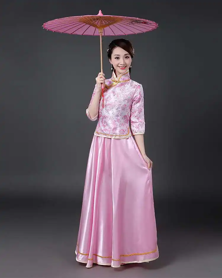 Vêtements traditionnels chinois pour femmes, broderie rétro Hanfu, élégant financièrement, ensemble de mariage de marié imbibé Tang, printemps, 2 pièces