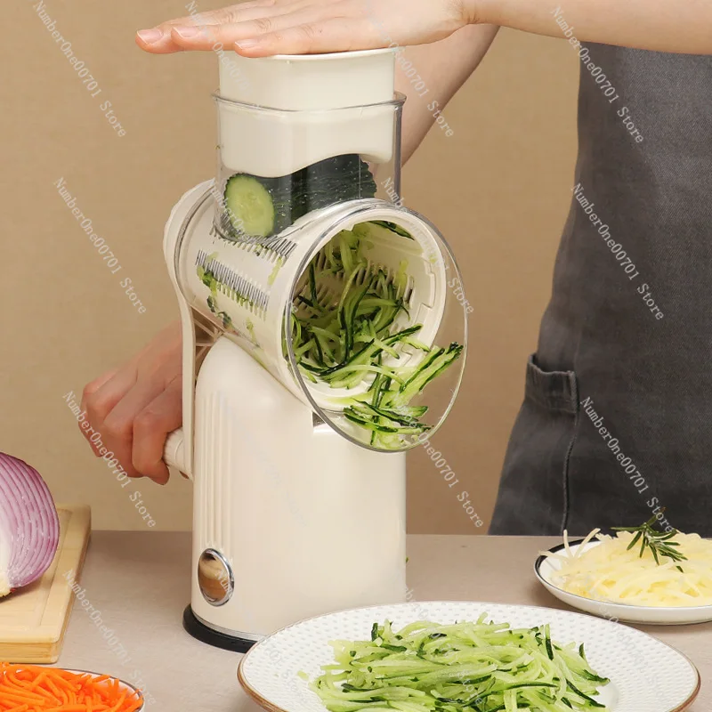 Manual Rotary Vegetable Slicer Drum Shredder Grater For Potato Cucumber Kitchen Food Cutting Gadget