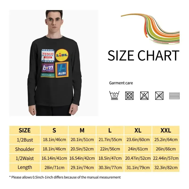 Budget Supermarket , Tesco Value, Lidl, Aldi,Poundland Long Sleeve T-Shirts T-shirt Tee Best Print