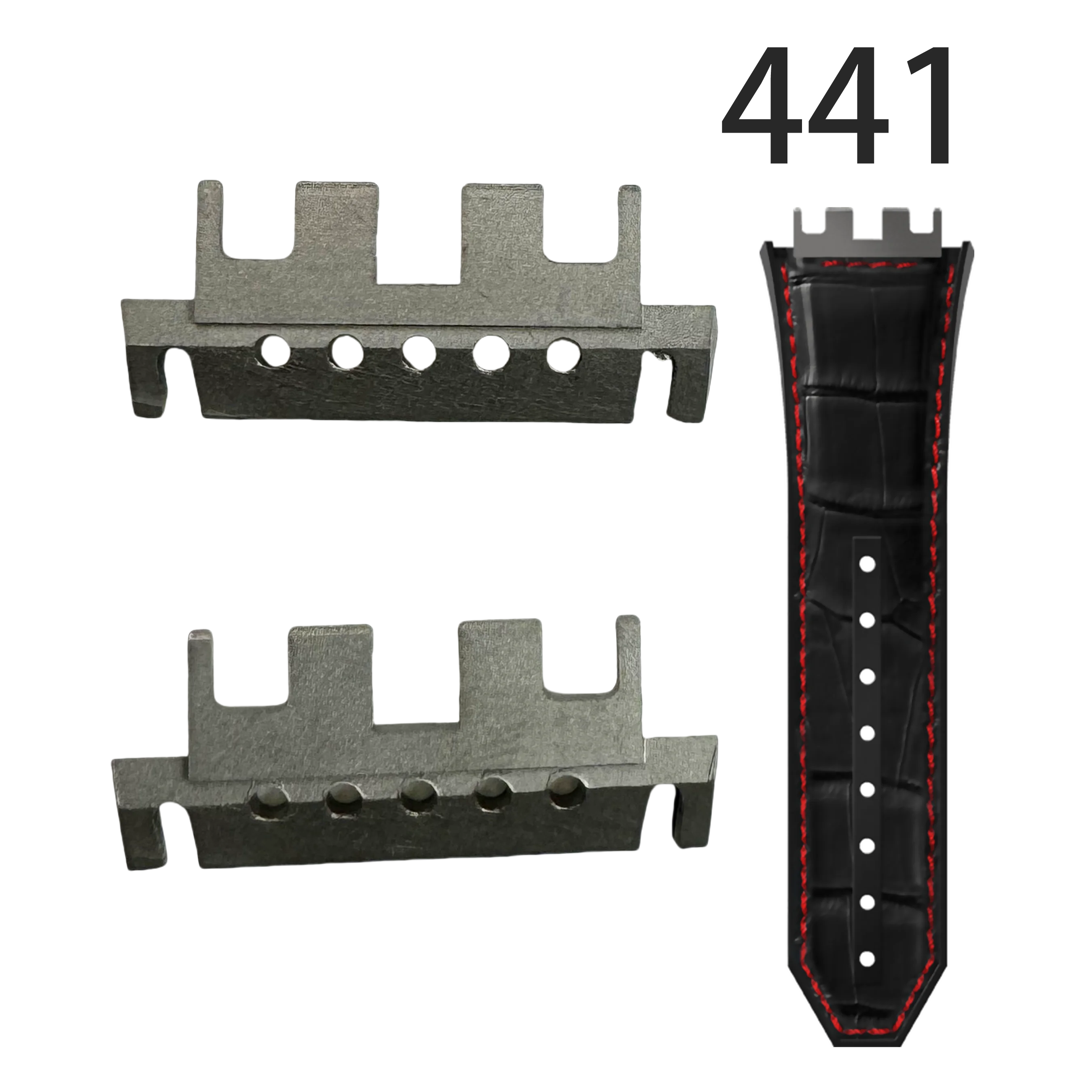 For HUBLOT 441 watch strap accessories parts HUBLOT 441/642 inlay part for lerther strap  metallic inserts inside