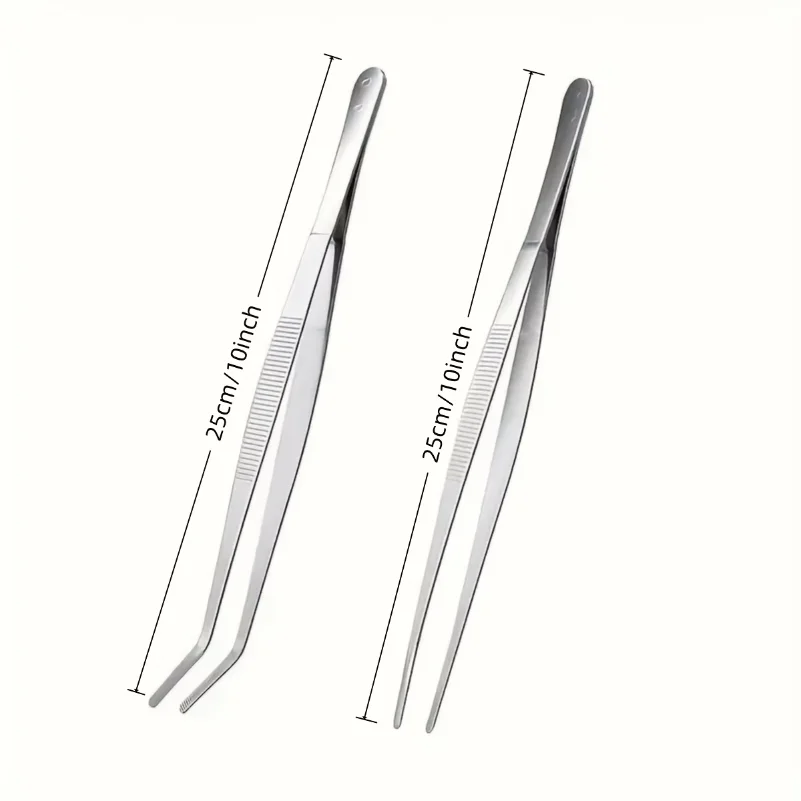 2pcs Professional Stainless Steel Kitchen Tweezers - Cooking Clamps For Electroplating, Seafood, Grilling, Precision Cooking 6