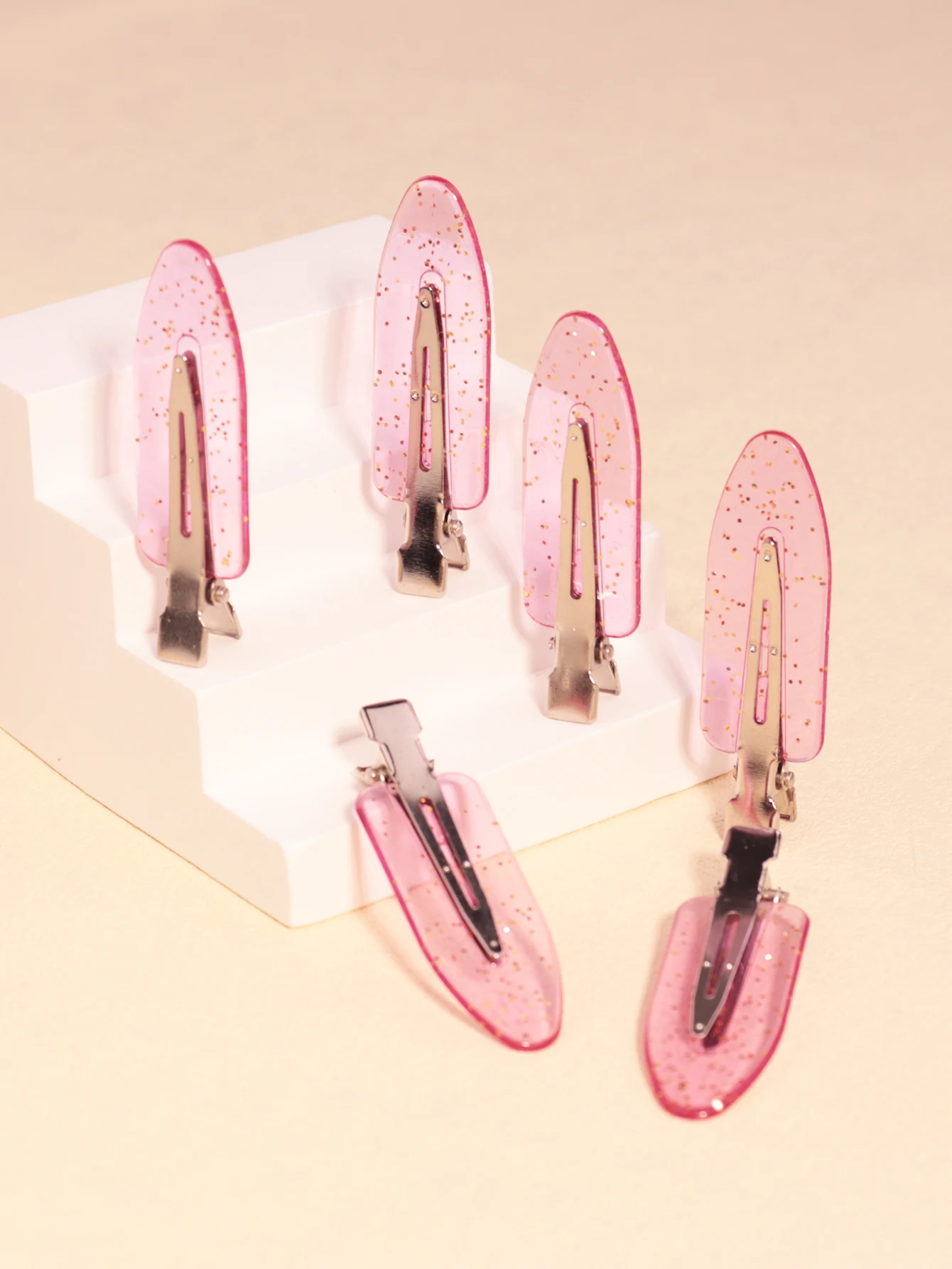 6pcs transparent female hair clips wrinkle free or curved makeup face wash clips styling tool clips Special for real hair wigs
