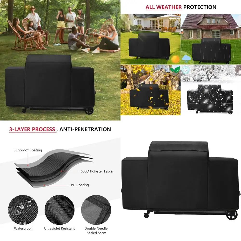 

Всепогодный чехол для гриля на пеллетах повышенной прочности, черный