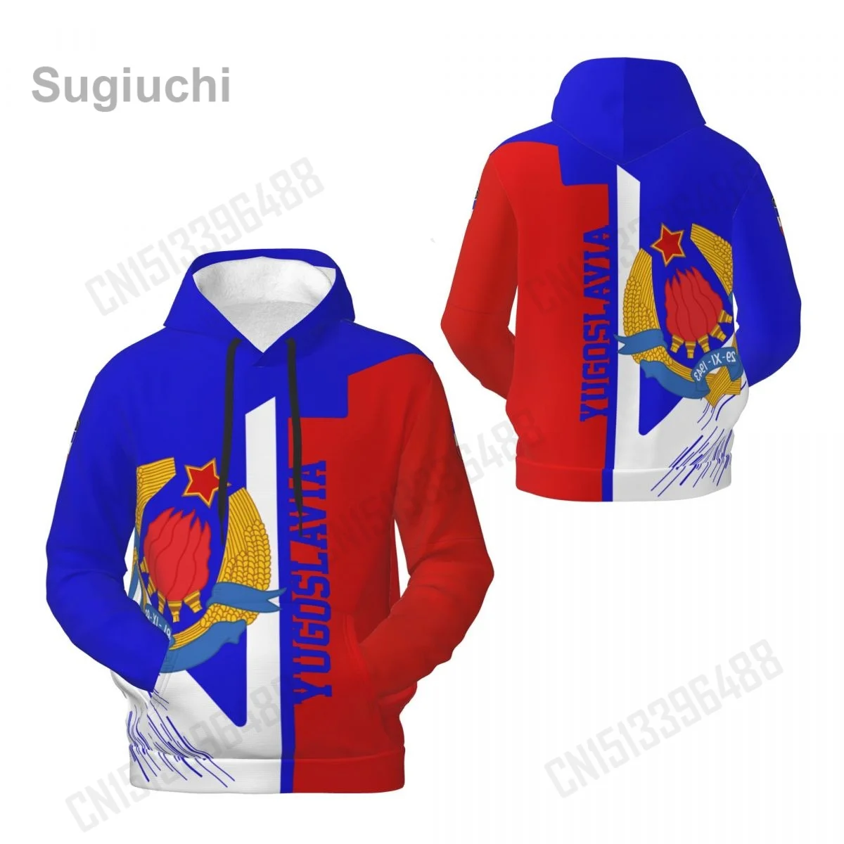 

2025 Югославия 3D флисовая толстовка из полиэстера, теплая с карманом, супер мягкая мужская и женская толстовка, пуловер унисекс, толстовки