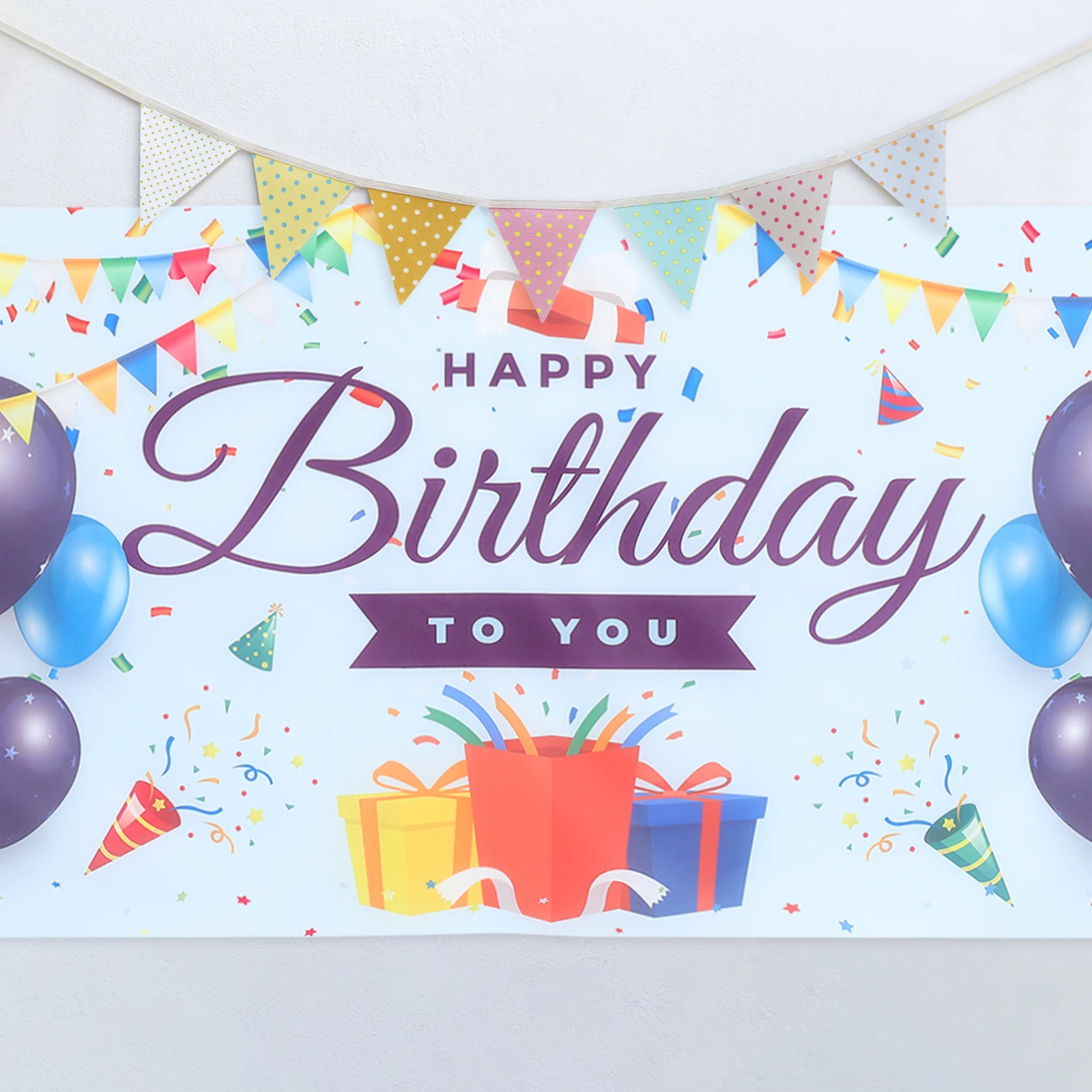 

Birthday Backdrop 100D Polyester Birthday Unique Backdrop Durable Lightweight Foldable Party Decor Photo Scene Newborn Banner