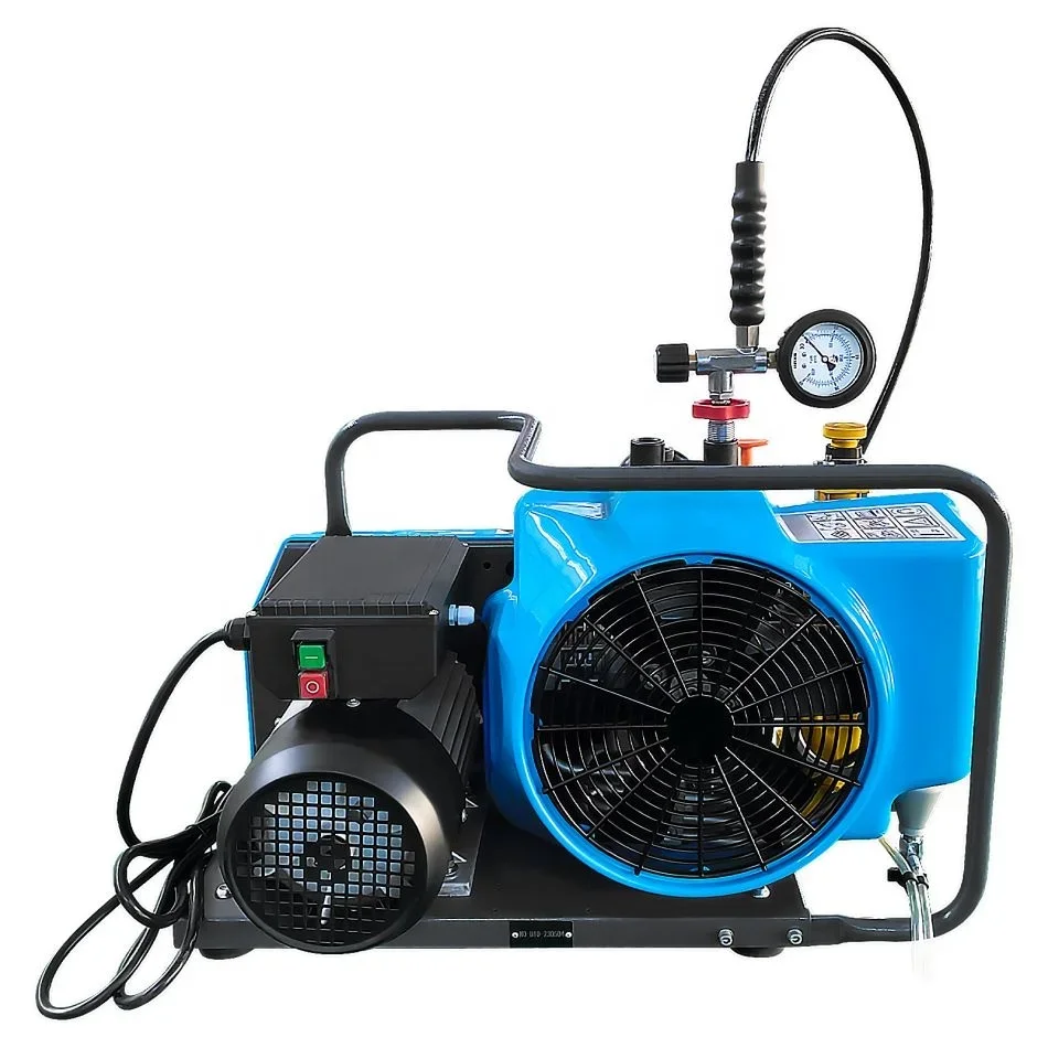 Hot Sale 3Cylinder Manual Stop 100L High Pressure 30mpa 300bar 4500psi Marine Snorkeling Breathing Scuba Diving Air Compressor