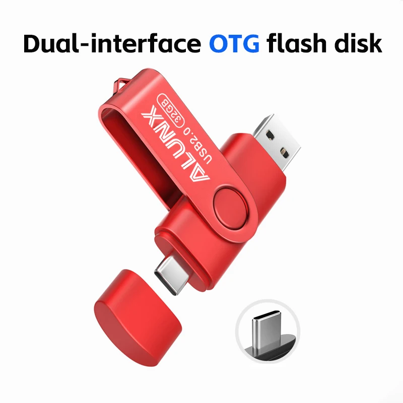 محرك فلاش معدني من TYPE-C Udisk متعدد السعة 4 جيجابايت/8 جيجابايت/16 جيجابايت/32 جيجابايت/64 جيجابايت معدن متين متوافق مع الهاتف/الكمبيوتر اللوحي المحمول Hig