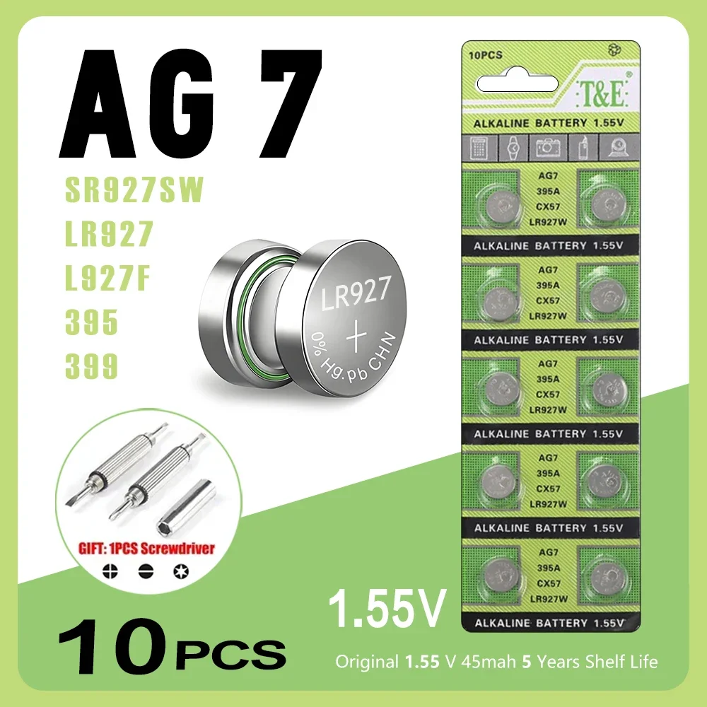 Button Cell Battery AG7 AG8 AG9 AG10 AG11 AG12 AG13 10PCS Coin Batteries For Watch Toys Remote Control Stable Power Devices