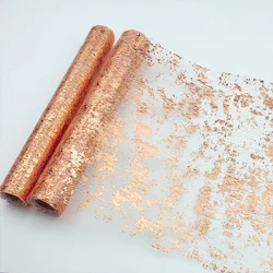 Rose Gold Table Runner Metallic Gold Organza Tulle Roll Thin Mesh Table Runner For Wedding Bridal Shower Birthday Party Decor