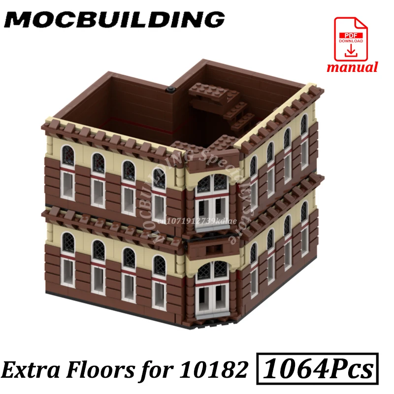 

Дополнительный пол для MOC-10182, вид на улицу, дисплей MOC, строительные блоки, кирпичные игрушки, строительный подарок, рождественский подарок
