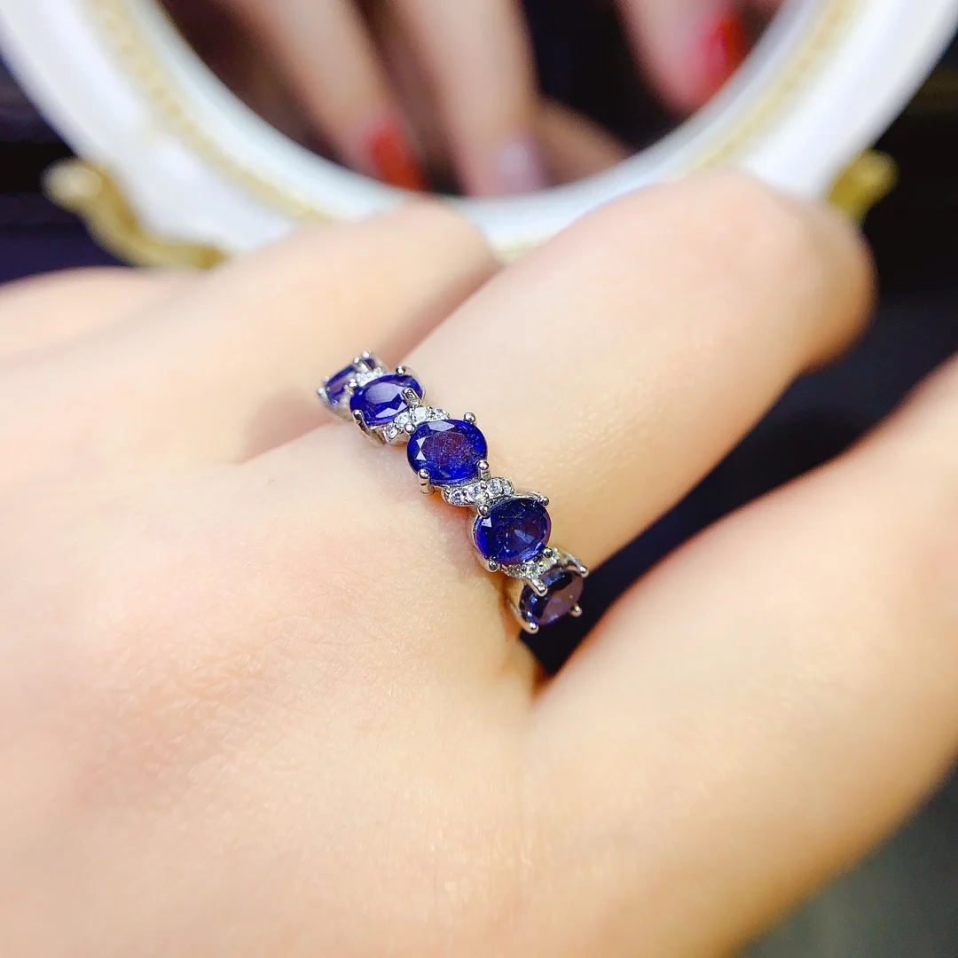 

Simple Atmosphere Sapphire Ring Sterling Silver 925 Ring Women's Luxury Gemstone Jewelry Ring Wedding Certified Jewelry Boutique