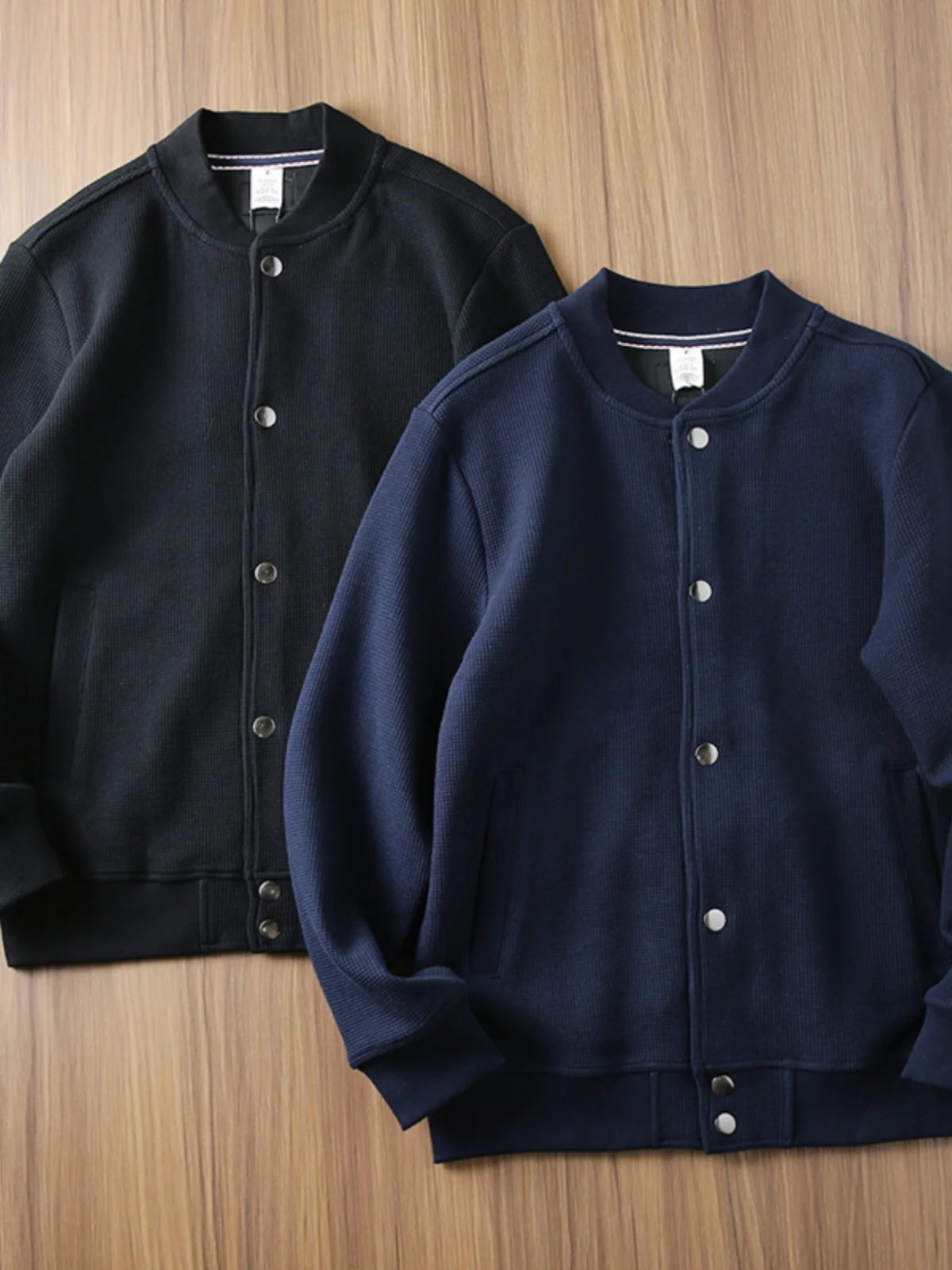 

Модный плотный кардиган-свитшот с воротником-бомбером и узором «гусиная лапка» для мужчин, повседневная верхняя одежда, трендовый деловой повседневный стиль