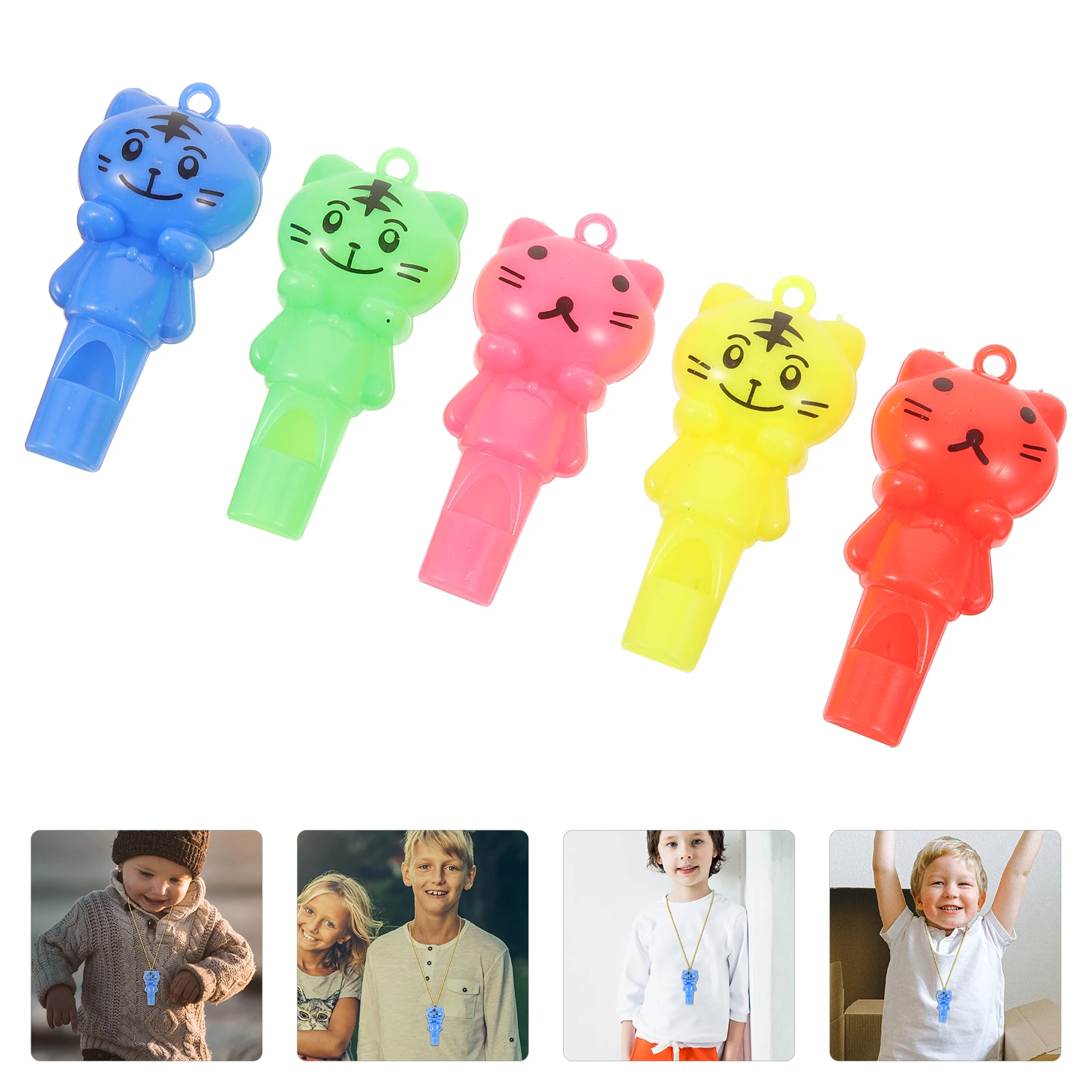 

10pcs Colorful With Lanyard Sports Referee For School Racing Training Party Favors Noise Makers Cheering Whistle Bulk Plastic
