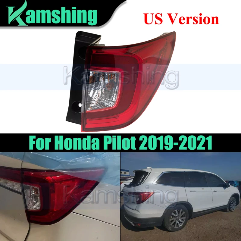 

US Version Rear Bumper Taillight For Honda Pilot 2019-2022 Outer Taillamp Tail Light Rear Brake Lamp Stop Light