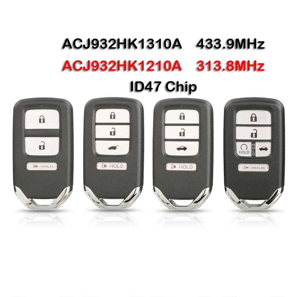 jingyuqin Car Remote Key ACJ932HK1210A 313.8 ACJ932HK1310A 433.9 Proximity For Honda Accord Civic CR-V CR-Z Crosstour