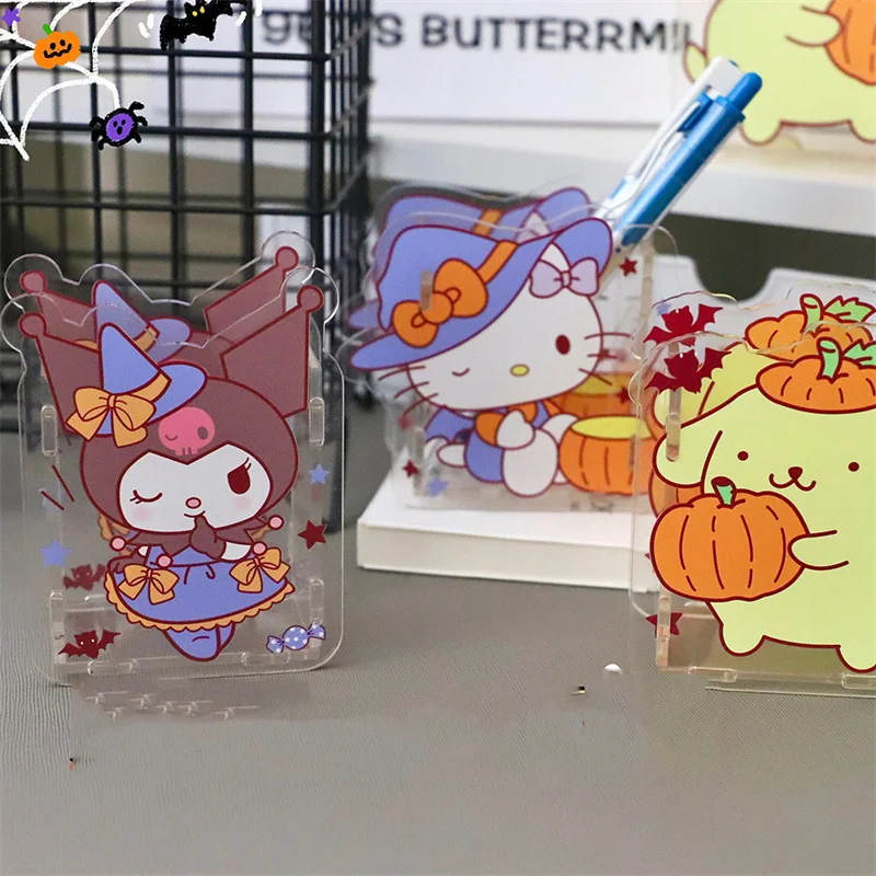 6 pcs/lot Transparent Sanrio Kuromi PomPomPurin Cat Pen Holder Cute Desk Storage Box Stationery School Office Supplies Kids Gift