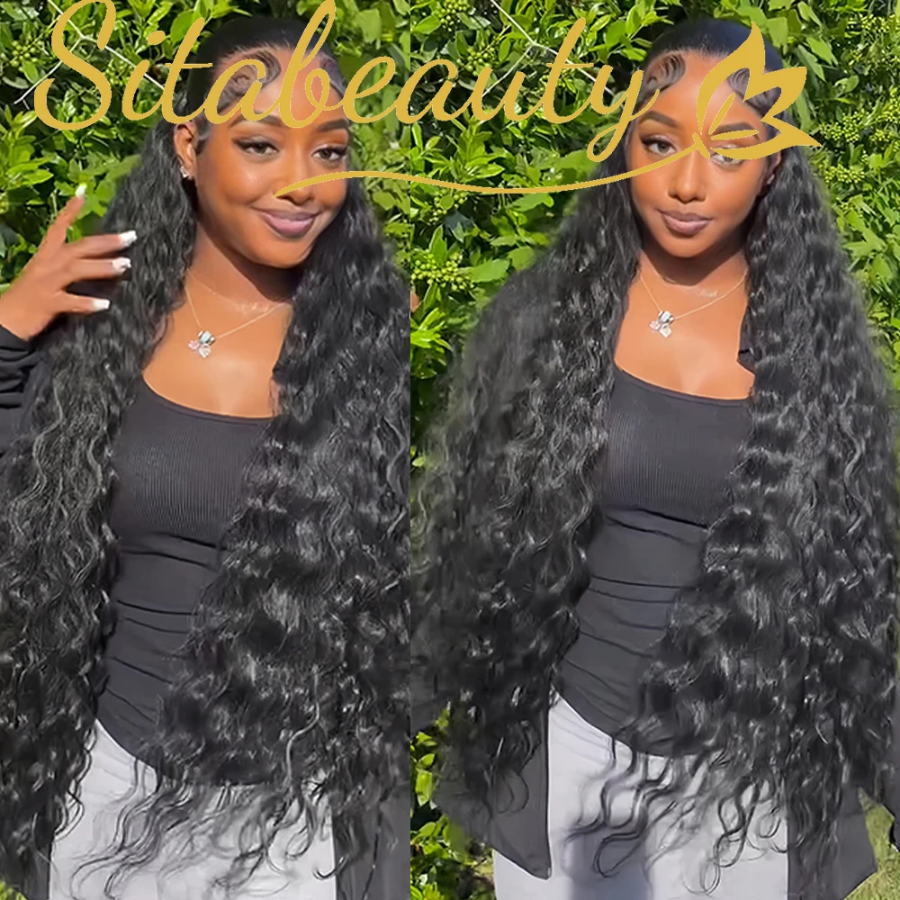 200% الكثافة 13x6 موجة المياه شفافة الدانتيل الجبهة الباروكات شعر الإنسان الرطب ومموج مجعد الشعر الدانتيل الجبهة الباروكات للنساء
