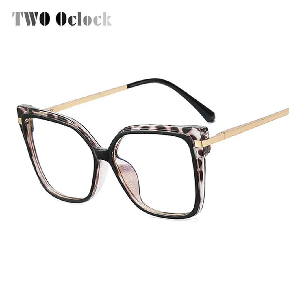 TWOOclock Oversize Eyeglass Frame for Women 2022 Anti Blue Glasses without Graduation Optical Myopia Vintage TR90 Square Eyewear