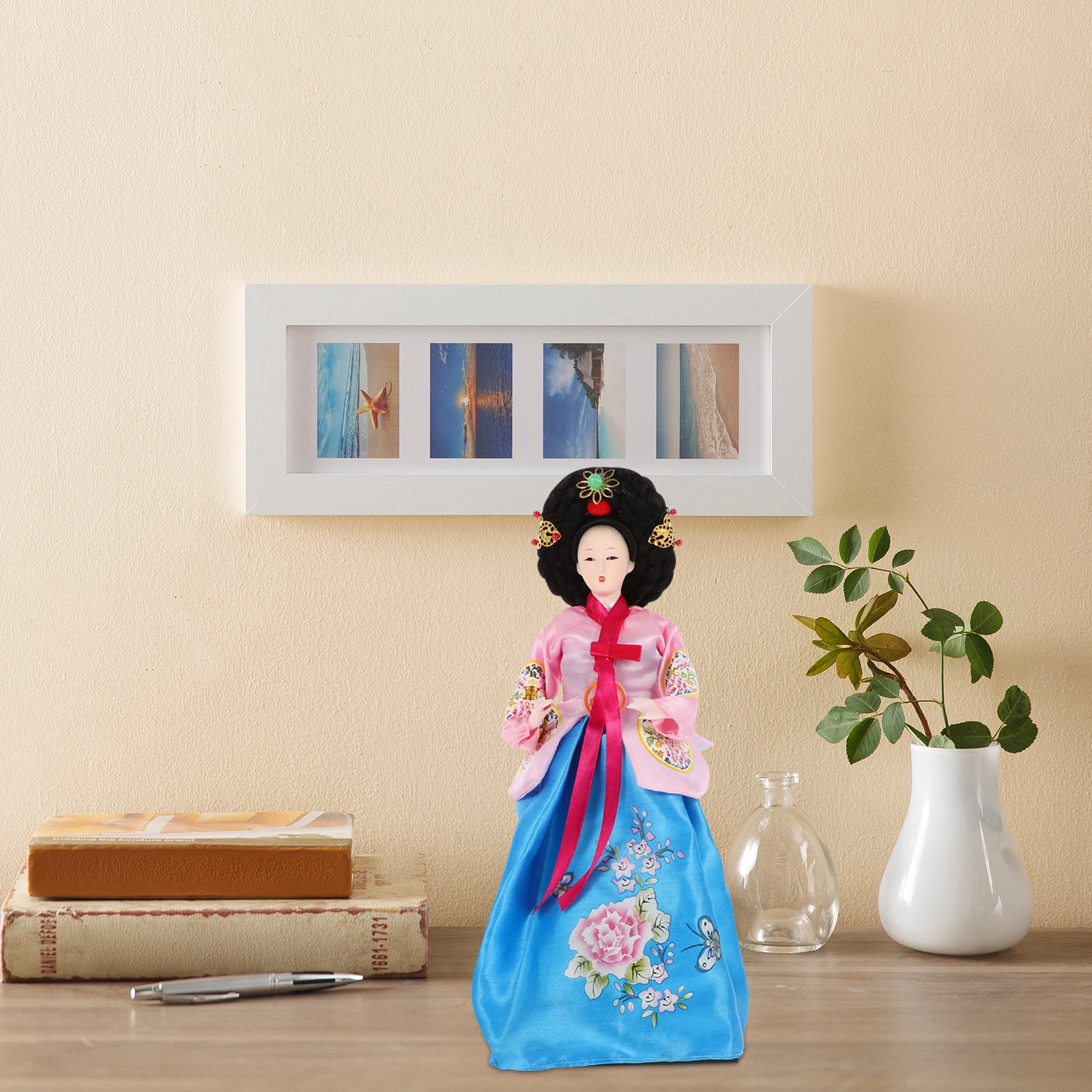 

Korean Folk 12 Inch Drumming Woman Decor Korean Handicraft Hanbok Hanbok Figurine Home Restaurant nament Gift