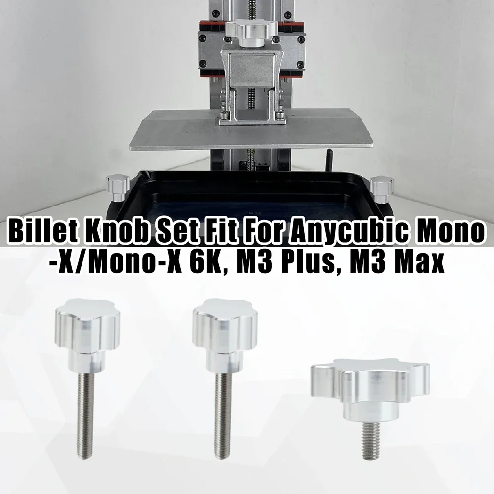 Billet Knob Set For Anycubic Mono-X/Mono-X 6K M3 Plus M3 Max Hand Screwed Bolt