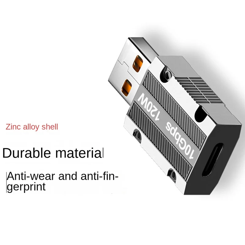 AS95-1 قطعة 10Gbps USB ذكر إلى USB-C موصل سالب سبائك الزنك للهاتف باد Adaptador
