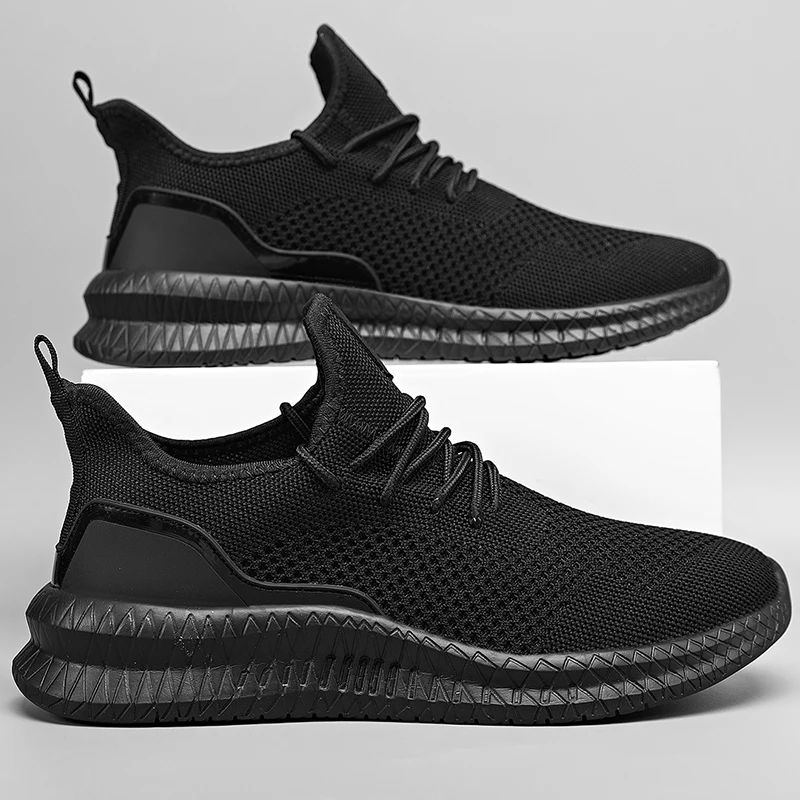 Men Walking Shoes Fashionable Lightweight Outdoor Breathable Sports Flat Mesh Comfortable Casual Tennis Shoes for Men