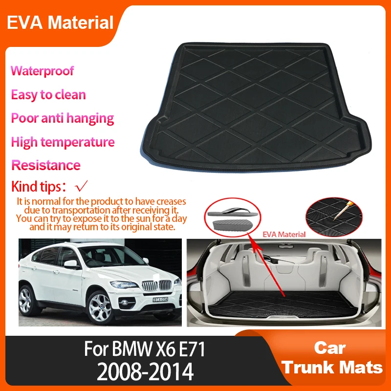 

For BMW X6 E71 2008~2014 Trunk Mat Rear Cargo Interior Auto Accessoies Waterproof Protector Luggage Pads EVA Material Anti slip