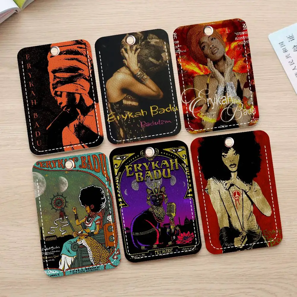 E-erykah Badu American Singer-song Holder Keychain With Keychain for Access Card Bus Pass & Card Credit ID Bank Card Protective
