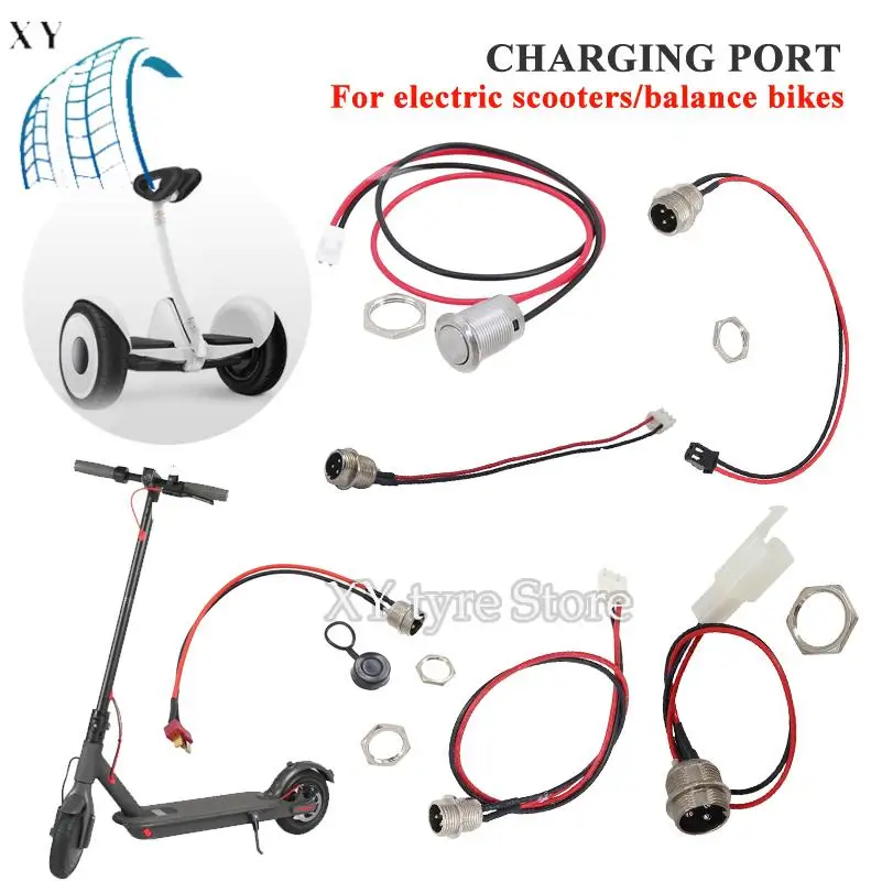 NEW XT60 XT30 Socket Plug GX16 3 Pins Charging Port for VSETT 8 8+ 9 9+ 10+ ZERO 8 9 10 8X 10X 11X Speedual Electric Scooter