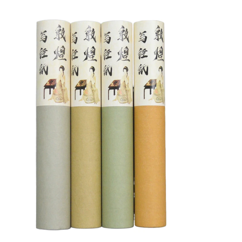 

Chinese Calligraphy Painting Half-Ripe Rice Paper Dunhuang Writing Copy Scripture Papier Antique Long Roll Brush Pen Xuan Paper