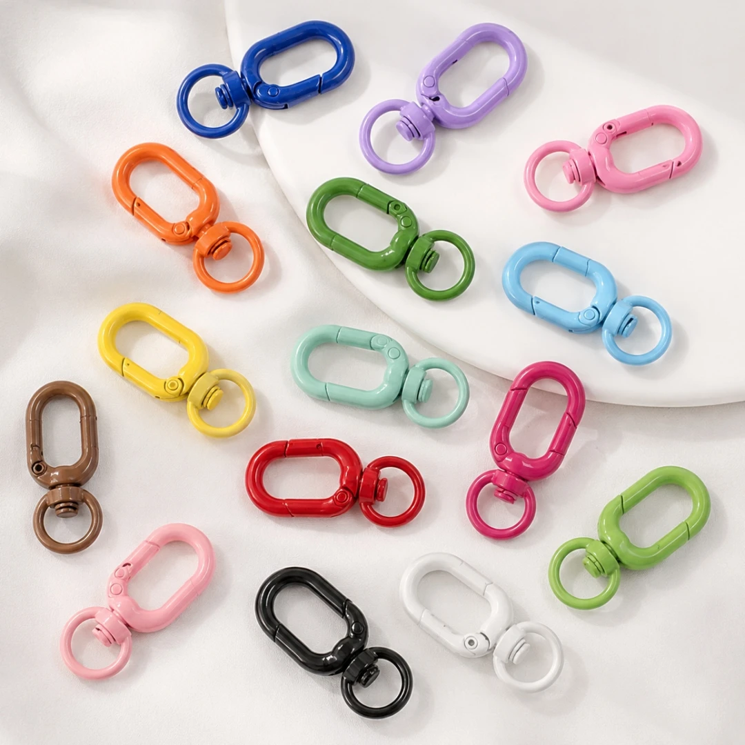 5/50pcs Colorful Metal Lobster Clasp Hooks Swivel Keychain For DIY Jewelry Making Dog Buckle Neckalce Accessories Tag Connector