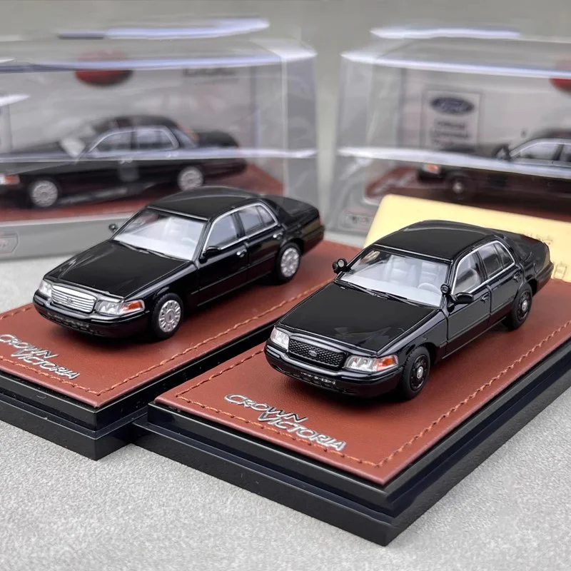 Goc 1:64 Ford Victoria couronne noir détective voiture alliage Miniature moulé sous pression Ford ornements jouets personnalisés enfants cadeau