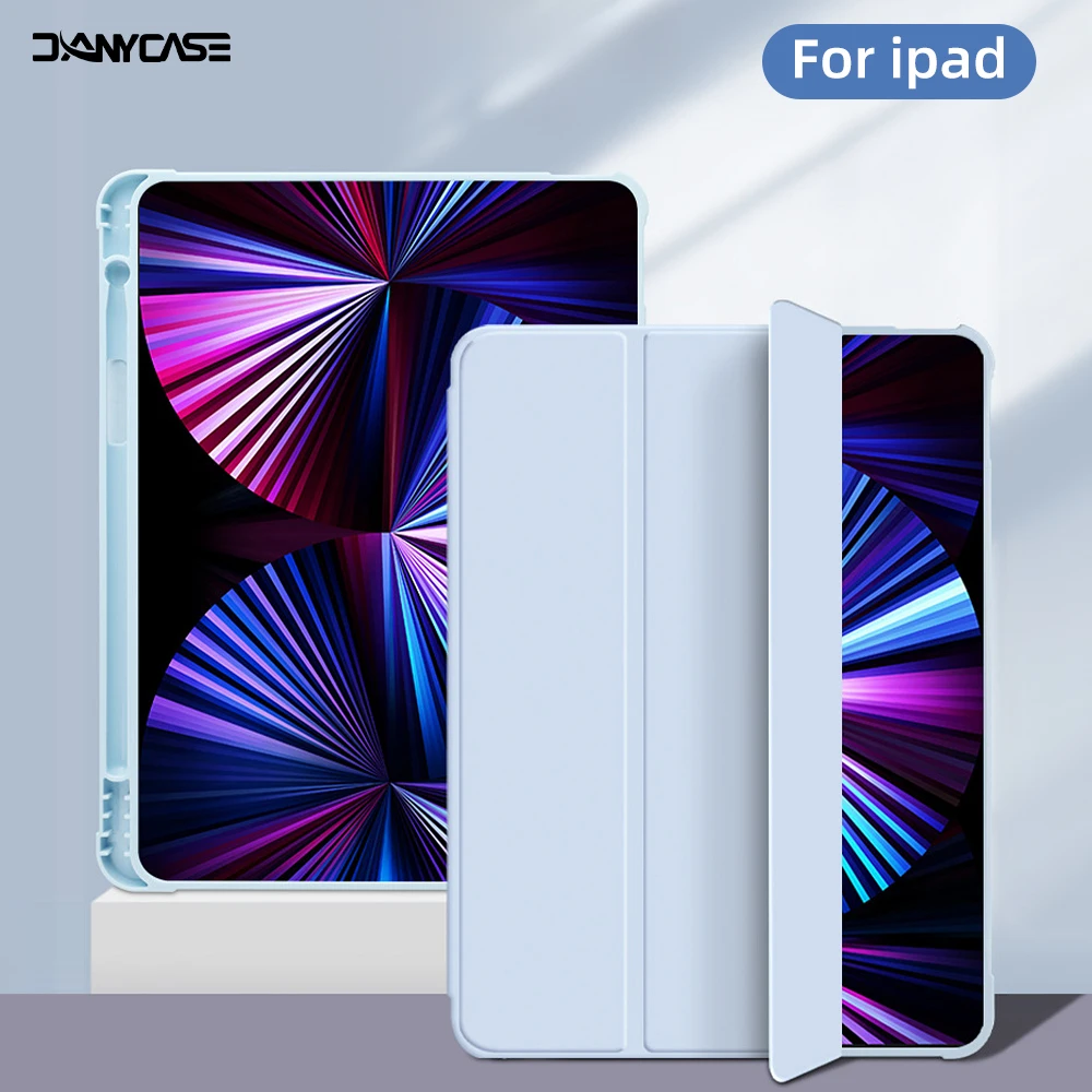 For iPad 10th Gen Case 3 fold Fall prevention Cover for Air 4 5 6 10.9in 11in 13in For Air 2 9.7 Pro 11 12.9 13 Mini 6 7 Case