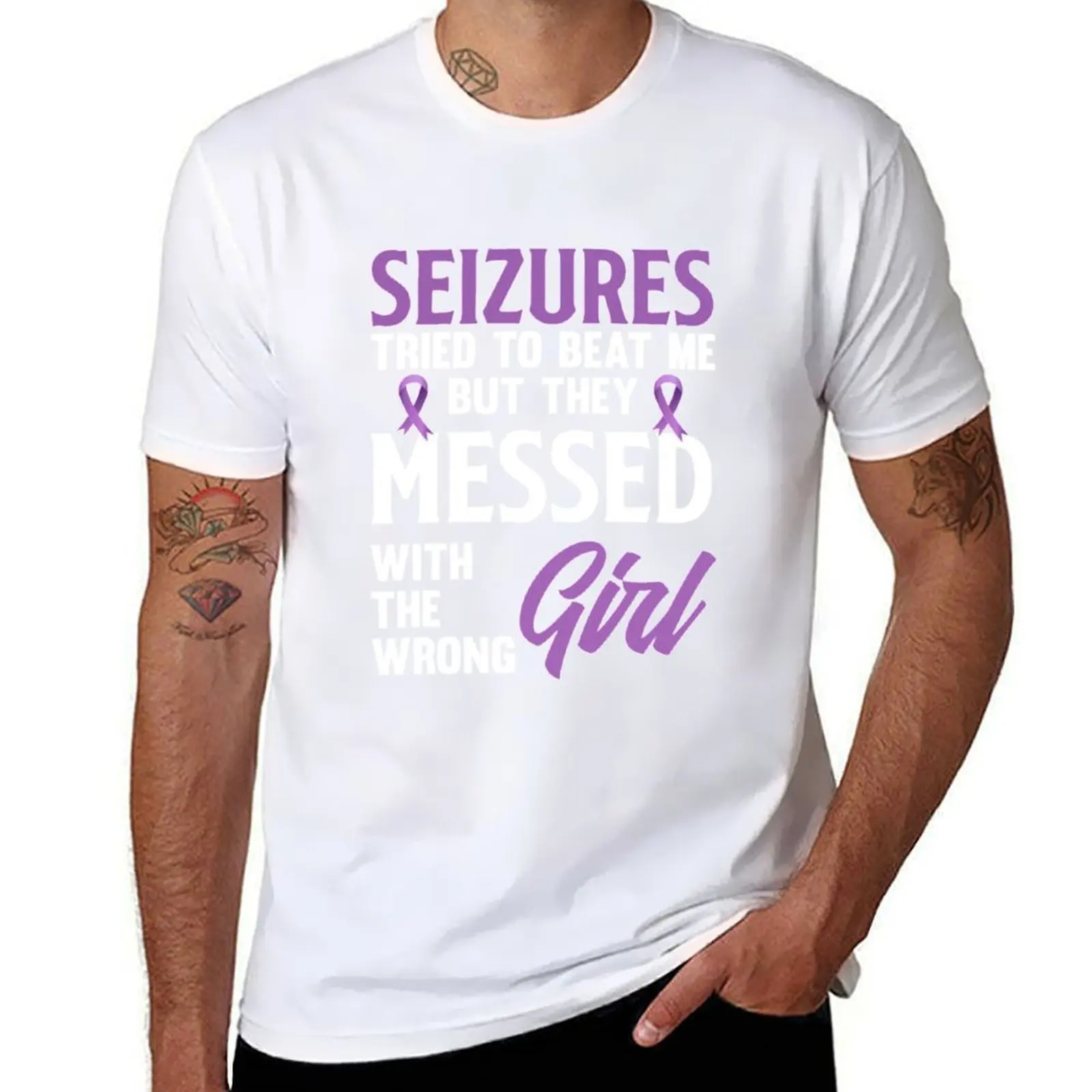 

Seizures Beat Messed With Girl Epilepsy Awareness T-Shirt man t shirt graphic man t shirts for men casual T-Shirt