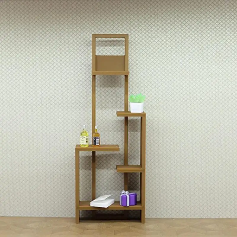 Encantadora estante vacío en miniatura para casa de muñecas, mini soporte de exhibición de estilo chino 1:12 con estante de almacenamiento, 1 unidad