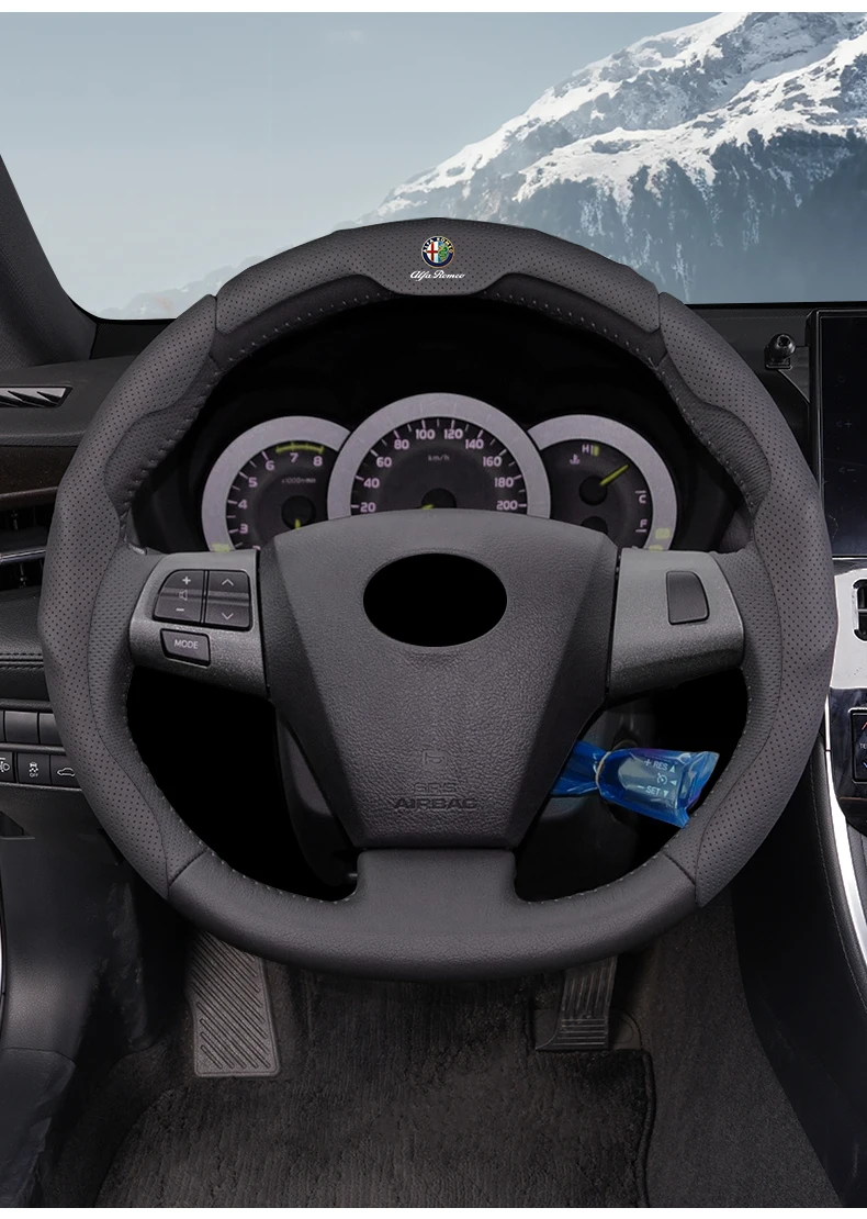 Nappa-Leder Dreistufiger Lenkrad-Antirutschschutz für Alfa Romeo 156 159 147 4C 8C 166 Giulia Giulietta GT 500 – Detail 19