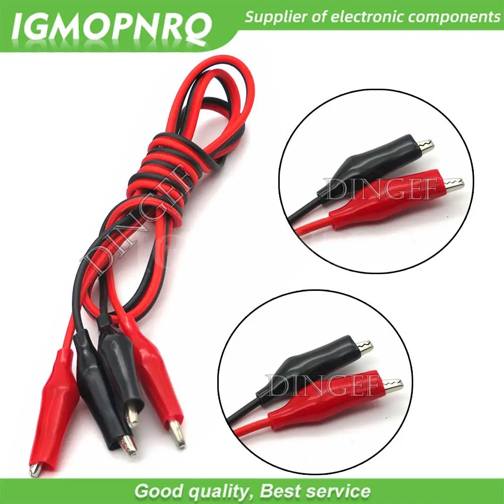 1Meter electrical Alligator Clips cable Jumper Wire DIY Test Leads Double-ended Crocodile Test Clips cords Roach for multimeter