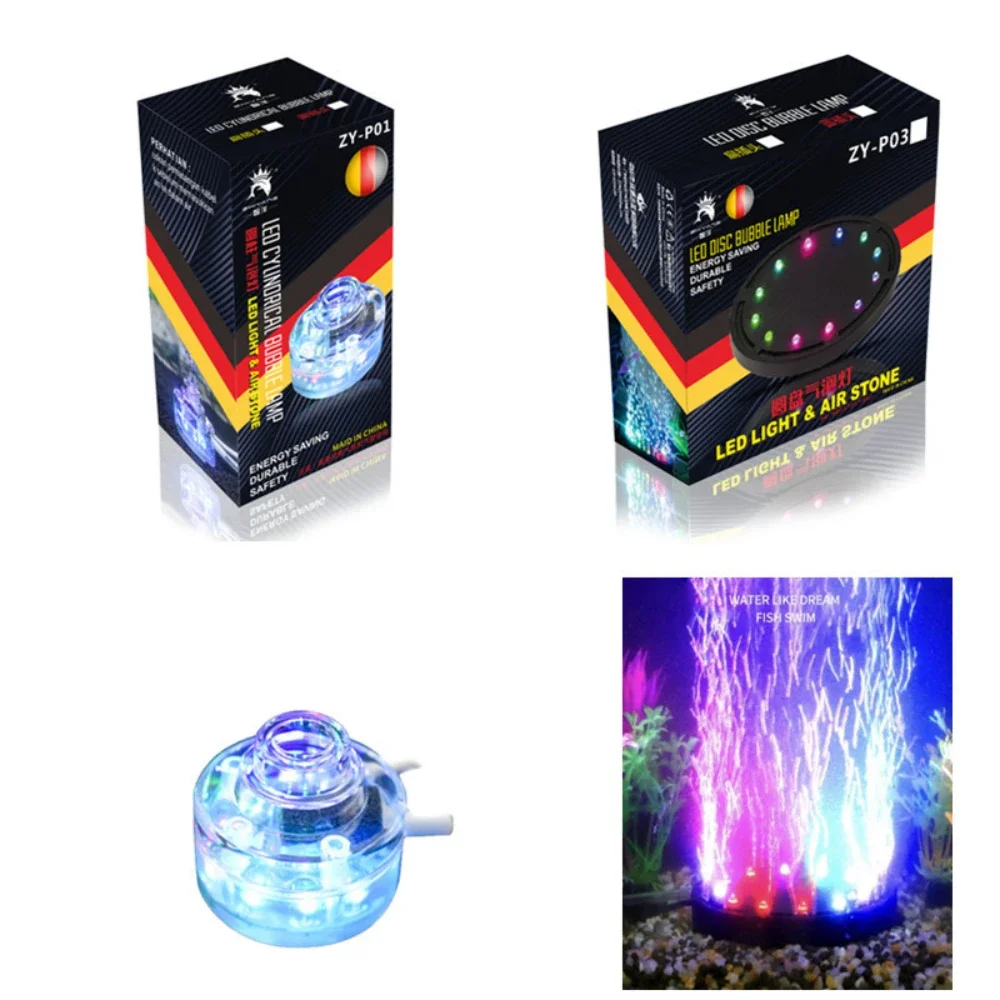 Aquarium Bubble LED Lights With Bulb Hole,Waterproof Diving Fish Tank LED Light,Auto Color Changing Aquarium LED Light Marine