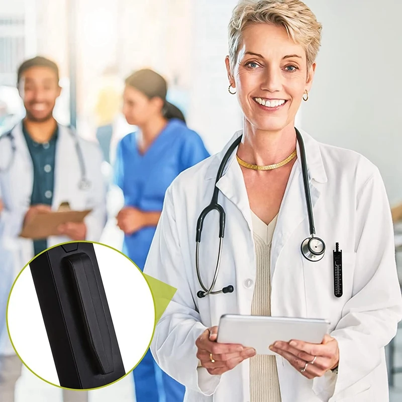 Paquímetros ekg, ferramenta de medição de pinça ecg, pinças ekg de metal com régua, divisor de pinça preta para enfermeira ou