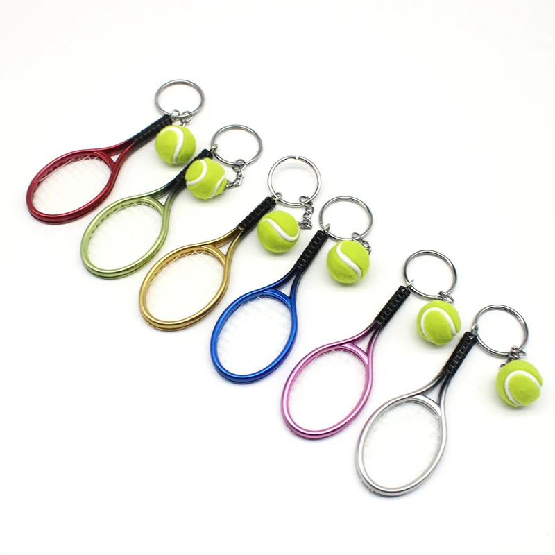 Tennis Car Keychain Pendant Wholesale Sports Tennis Keyring New Craft Tennis Keychain Gifts