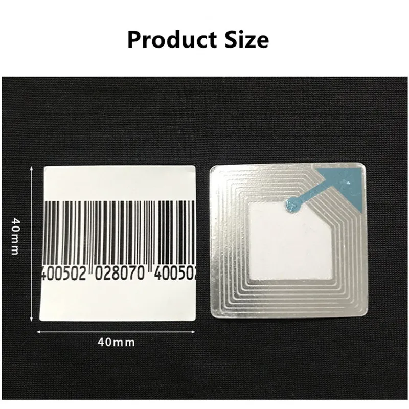 1000 pieces Anti-theft Label RF8.2MHZ Soft Label 4x4cm Commodity Anti-theft Barcode Supermarket Anti-theft Sticker EAS