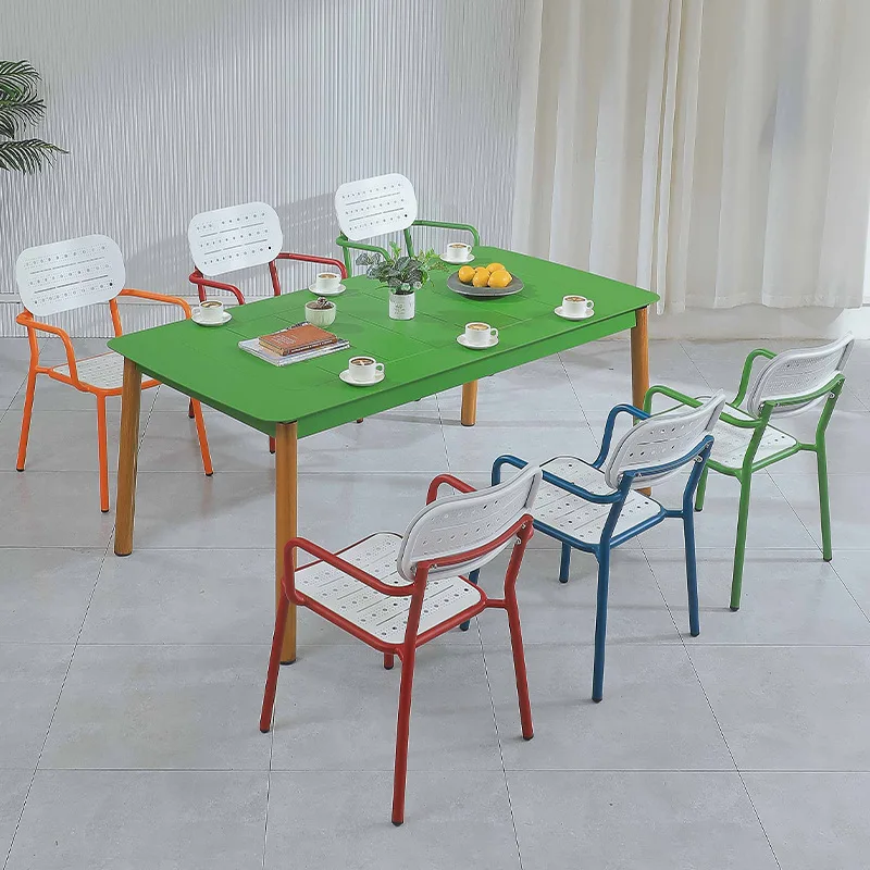 

Outdoor garden villa courtyard leisure tables and chairs open-air leisure colorful leisure table and chairs combination