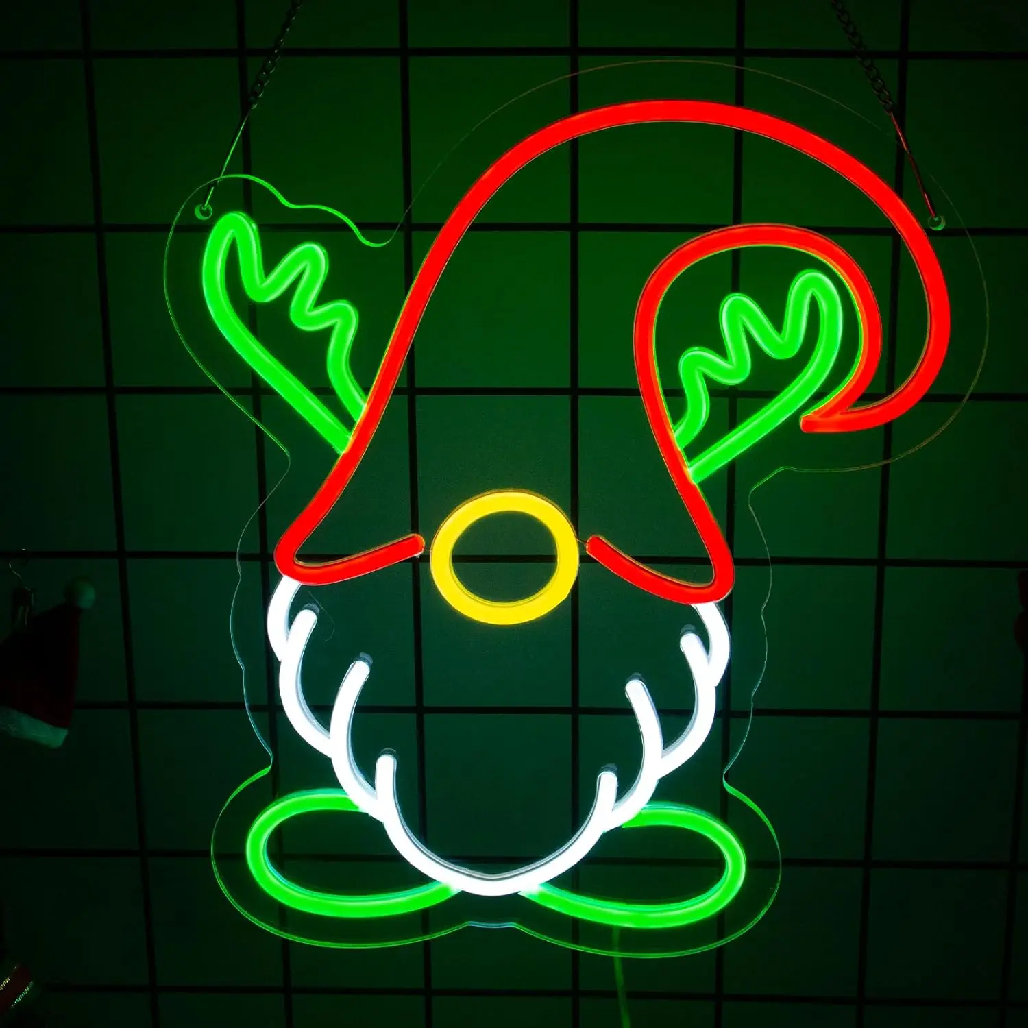 Goneons عيد الميلاد النيون تسجيل جنوم LED أضواء النافذة لتزيين الحائط USB بالطاقة عكس الضوء عيد الميلاد جنوم أضواء لغرفة النوم ليفين