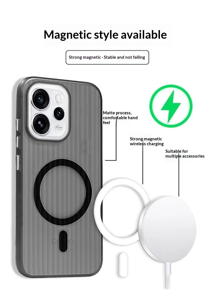 حافظة لهاتف OPPO Reno 15 14 pro جديدة غطاء شفط مغناطيسي مموج لهاتف OPPO Reno15 pro ممتص للصدمات Funda #6